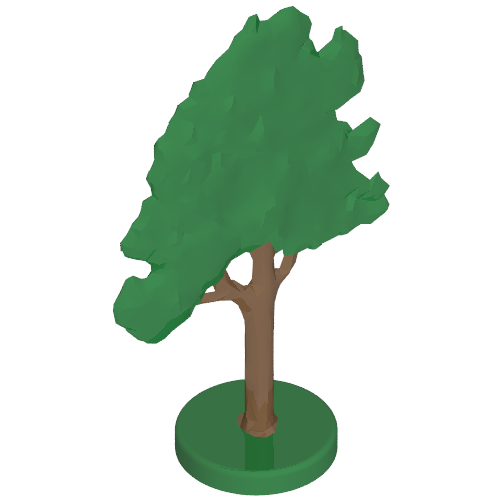 Plant, Tree Flat Horse Chestnut with Solid Base Grün