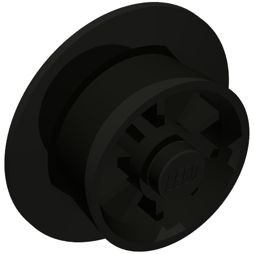 Train Wheel Spoked for Motor Black