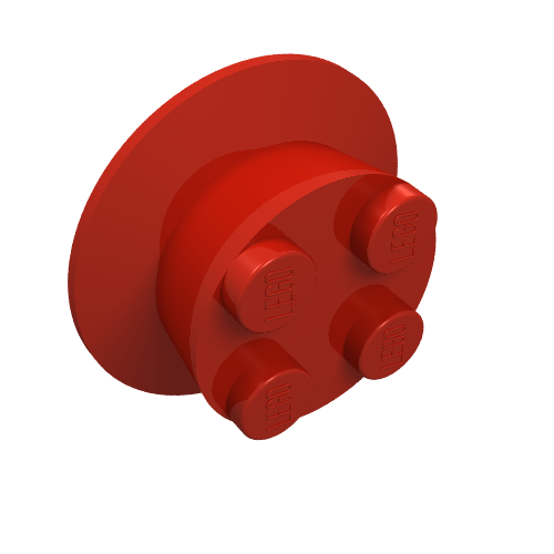 Train Wheel with 2 × 2 Stud Center, Beveled Tread and Cam Axle for Motor Red