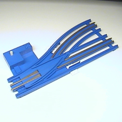 Vehicle Track, Train, 12V Switch Point Left, Type 1 Manual [Complete Assembly] Blue