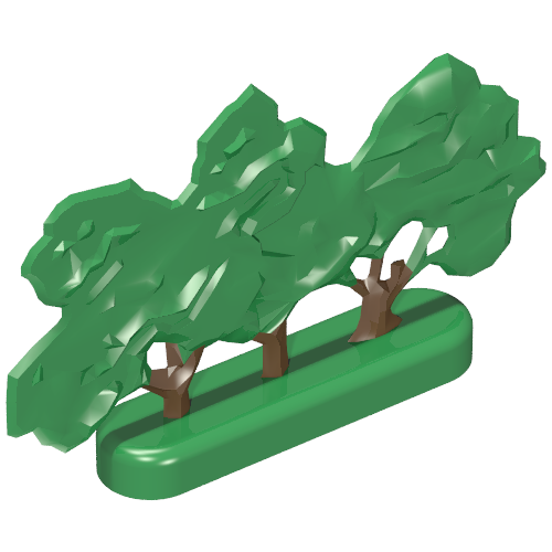 Plant, Tree Flat Bush painted with hollow base Green
