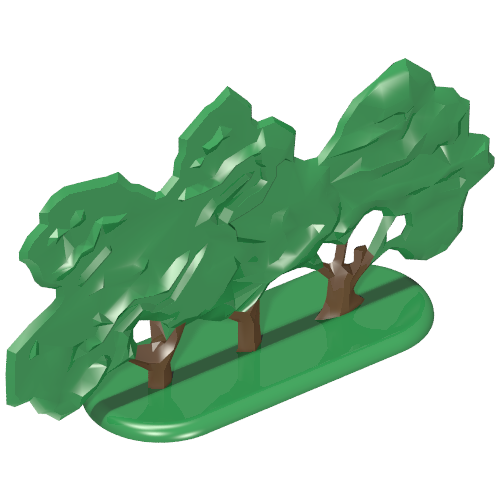 Plant, Tree Flat Bush painted with solid base Grün