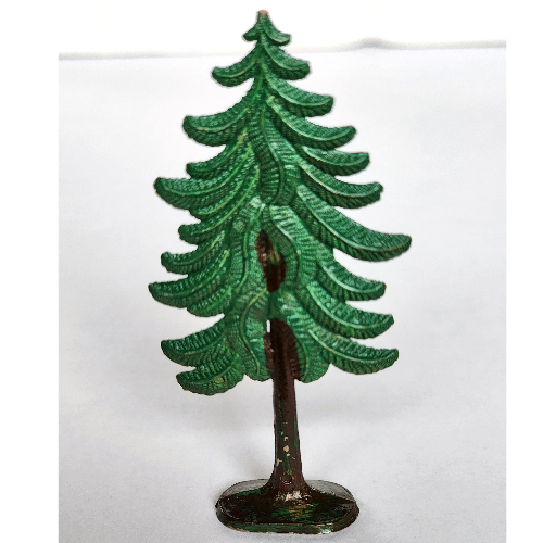 Plant, Tree Flat Pine painted with solid base (1950's version) Green