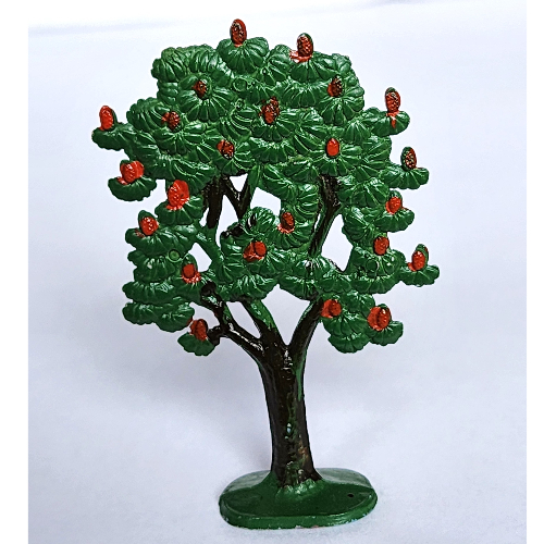 Plant, Tree Flat Fruit Painted with Painted Apples with solid base (1950's version) Grün