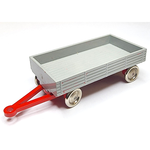 HO Scale Mercedes Trailer for Open Bed Truck with Light Gray Flatbed HO Olive Green