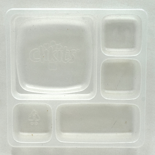 Clikits Container, Sorting Tray 5 Compartment, Bottom Milky White