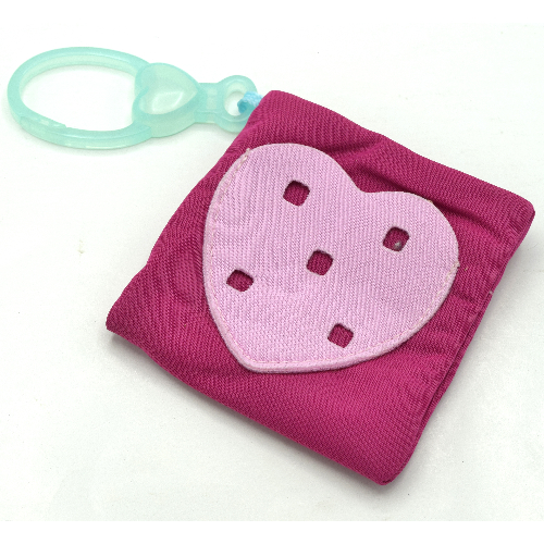 Clikits Bag with Bright Pink Heart Pocket and Trans-Very Light Blue Clip Dunkelrosa