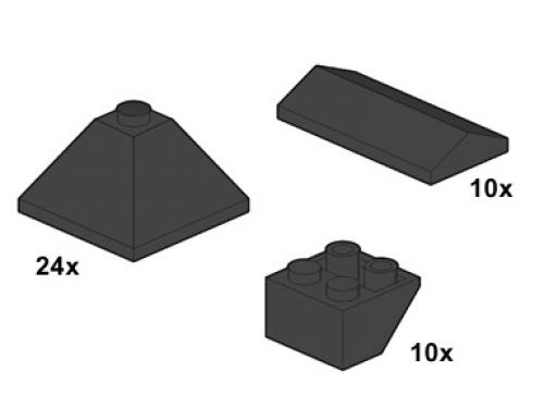 Set 10053 Schwarze Dachschrägen 33°