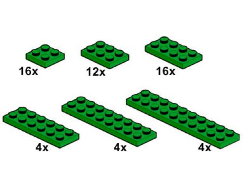 Set 10059 Dunkelgrüne Platten 2 x n