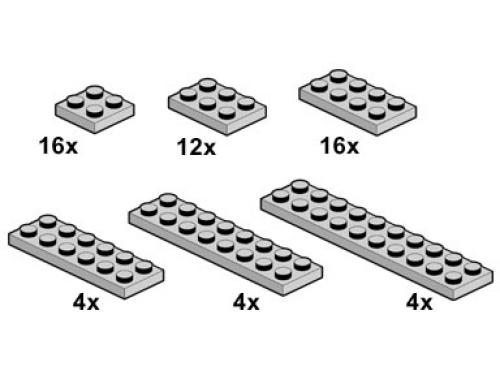 Set 10060 Hellgraue Platten 2 x n