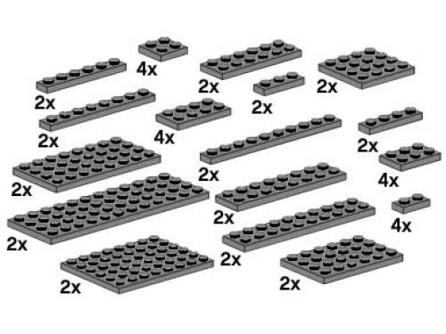 Set 10149 Sortierte dunkelgraue Platten