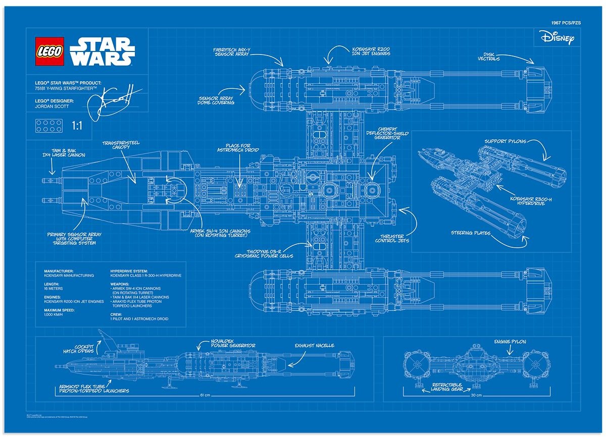 Set 5005624 UCS Y-Wing Blueprint Poster
