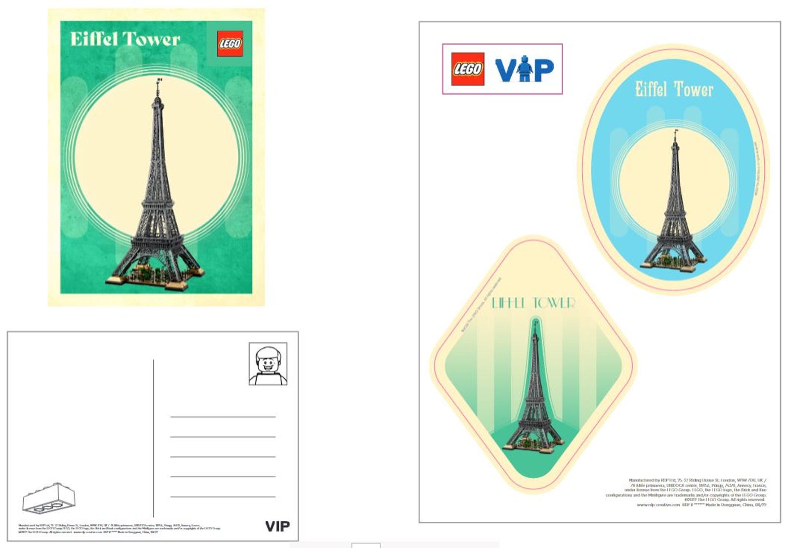 Set 5007716 Eiffel Tower Postcards And Stickers