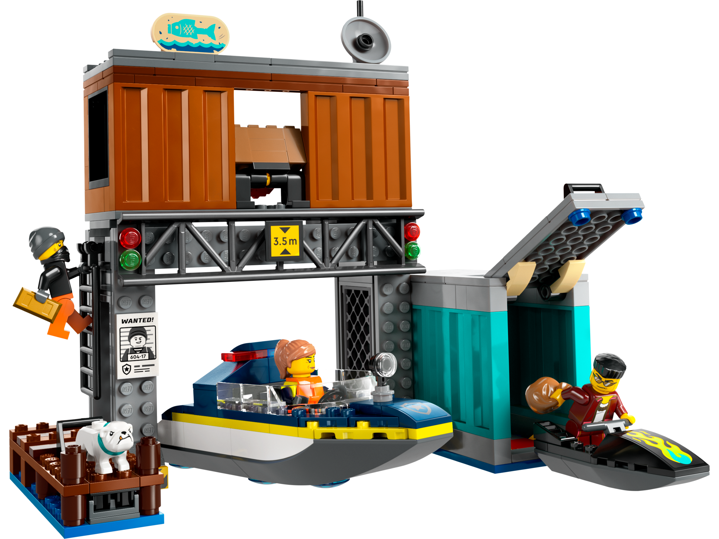 Set 60417 Police Speedboat and Crooks' Hideout