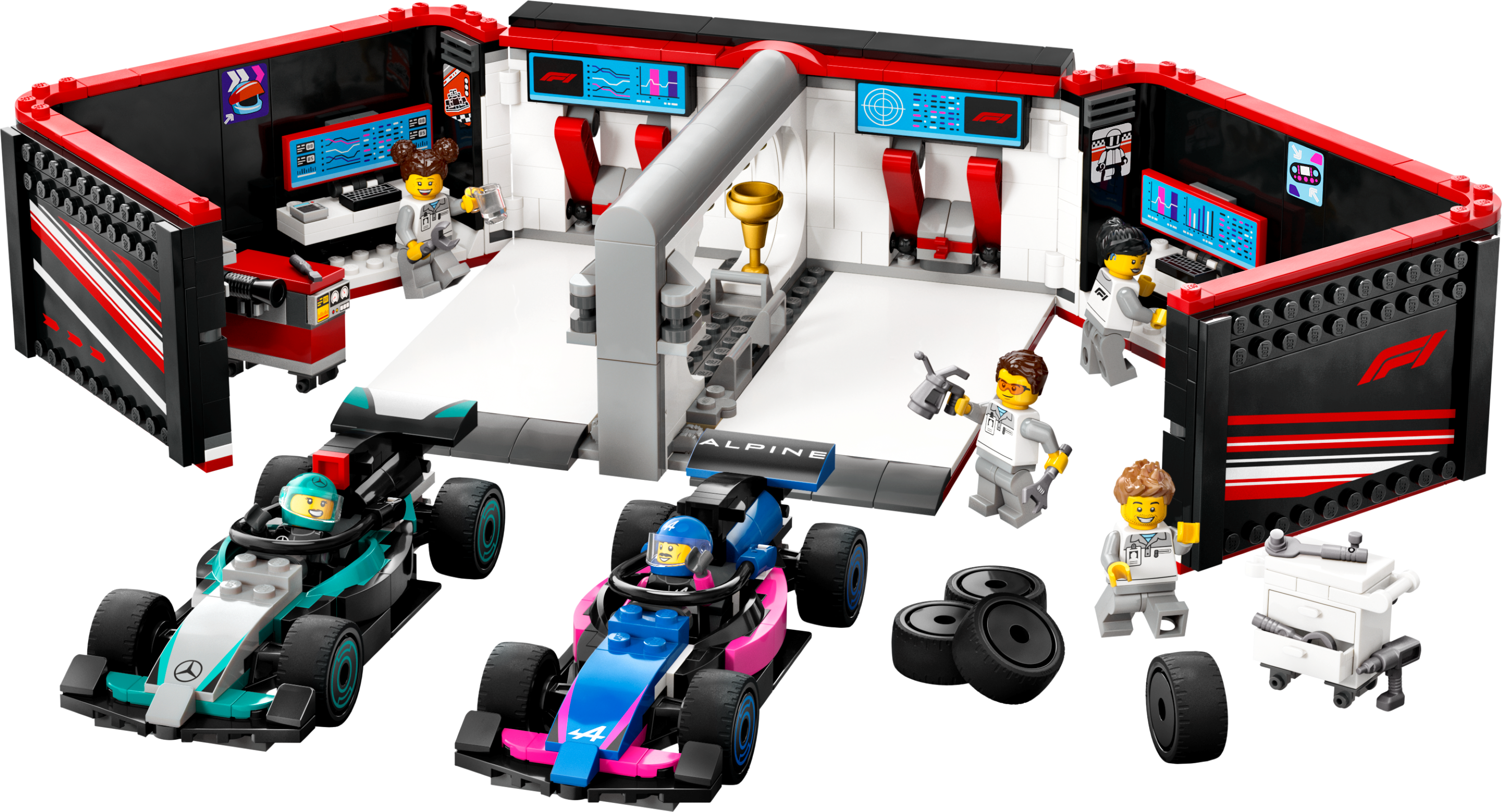 Set 60444 F1 Garage & Mercedes-AMG & Alpine Cars