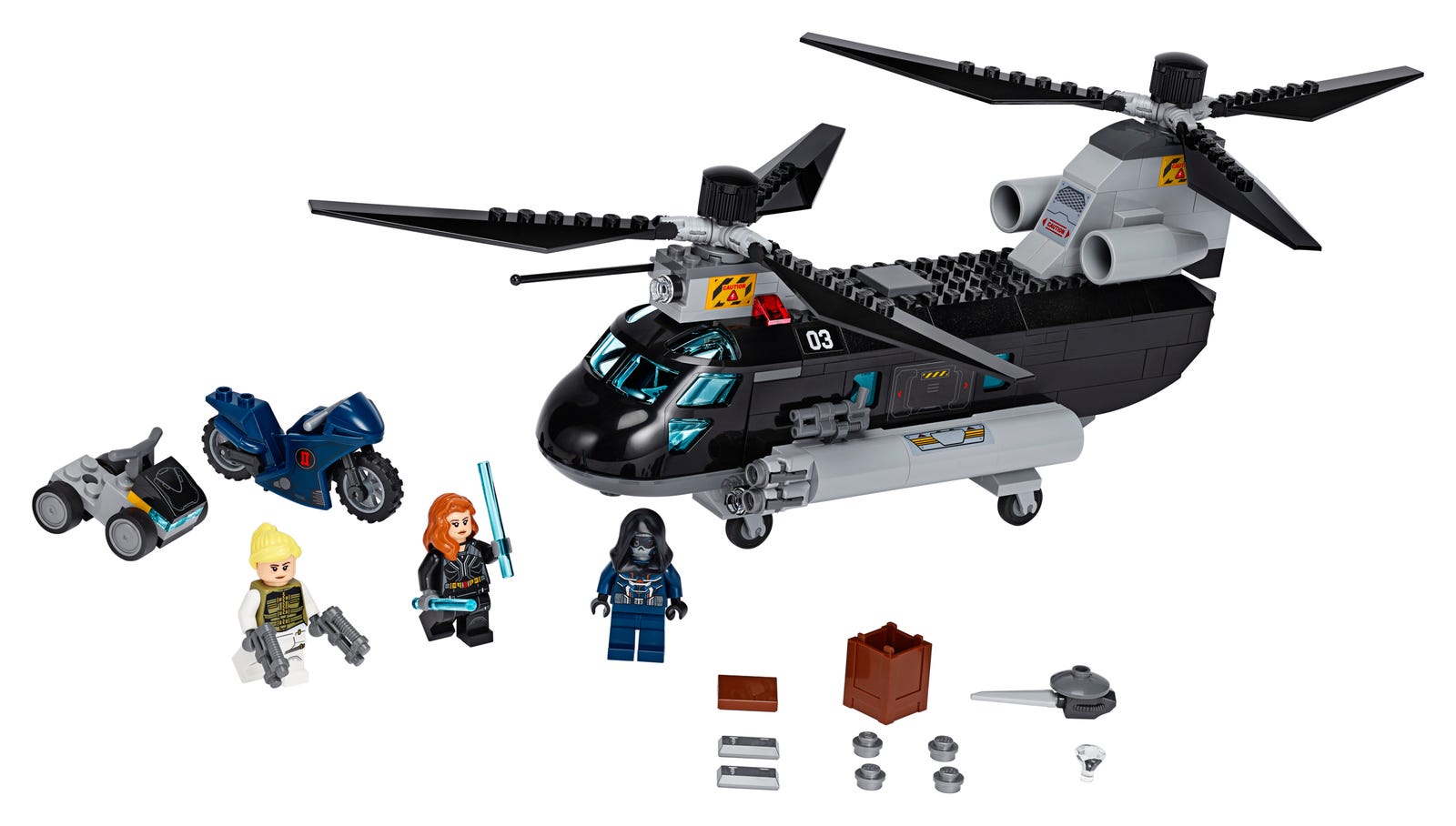 Set 76162 Black Widow's Helicopter Chase