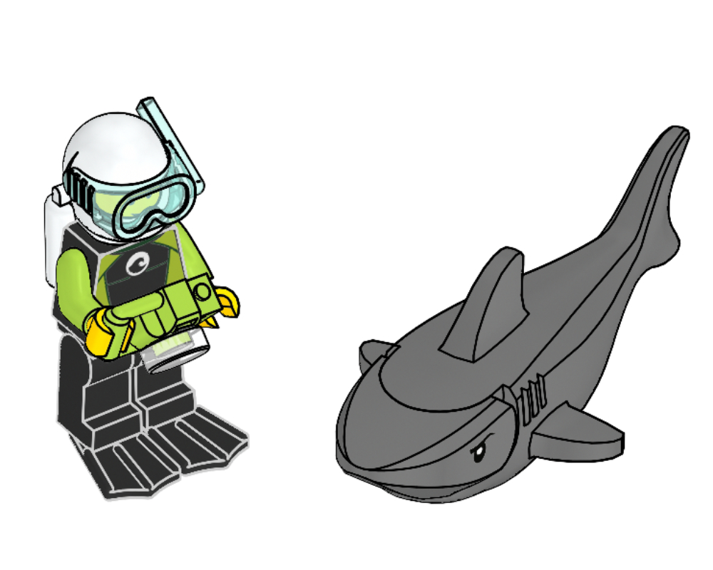 Set 952019 Scuba Diver and Shark