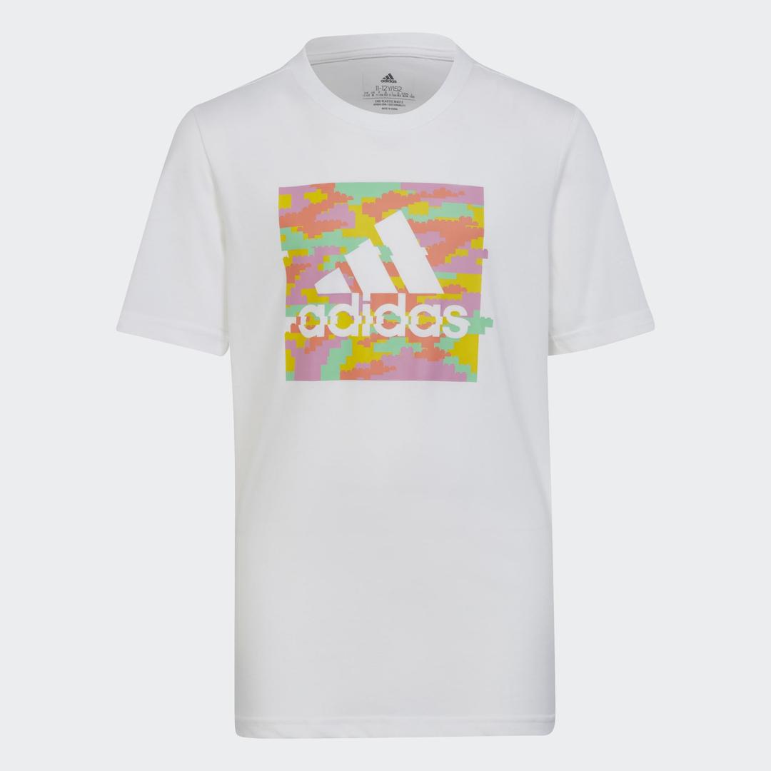 Set IB9158 adidas x LEGO T-Shirt mit Print Weiß